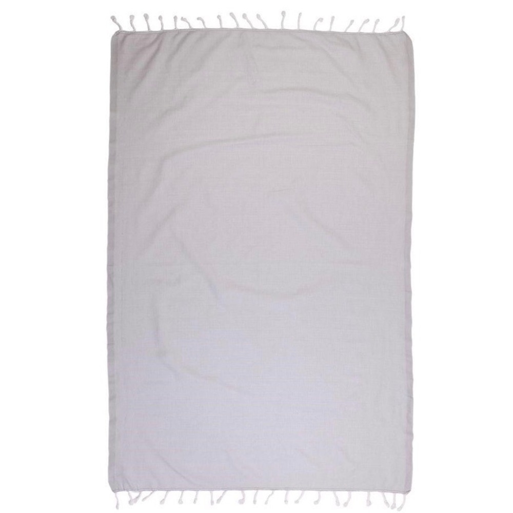 100% Cotton Turkish artisanal pestemal towel in gray